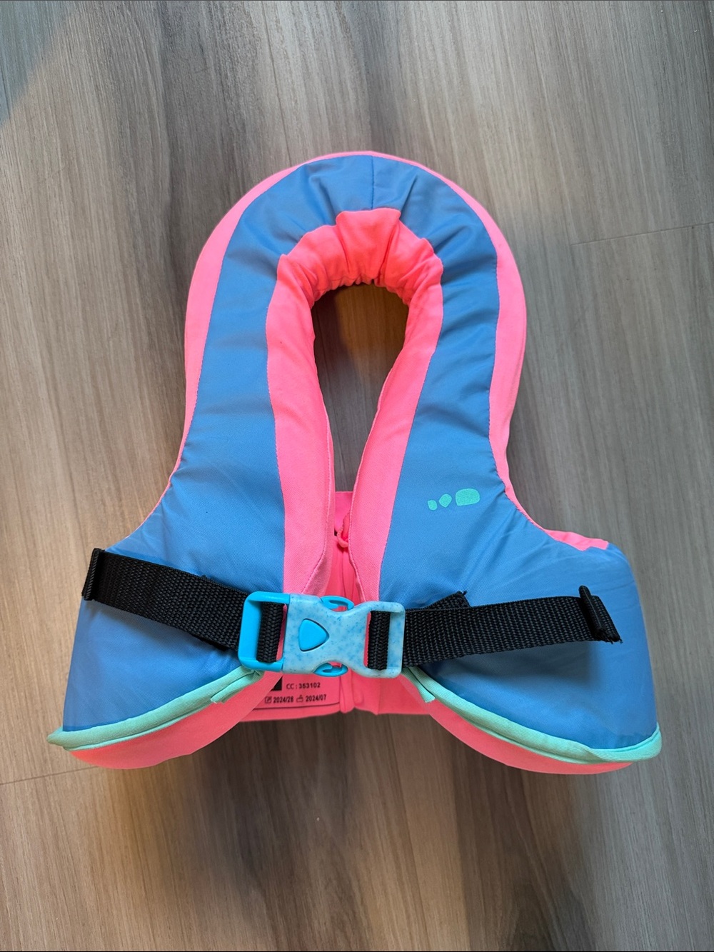 Nabaiji Kids Swim Vest 25-35kg Pink & Blue Floatation Vest EUC